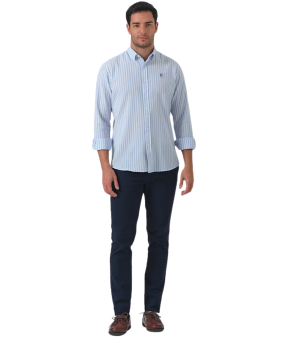 Camisa de rayas Novara | Celeste