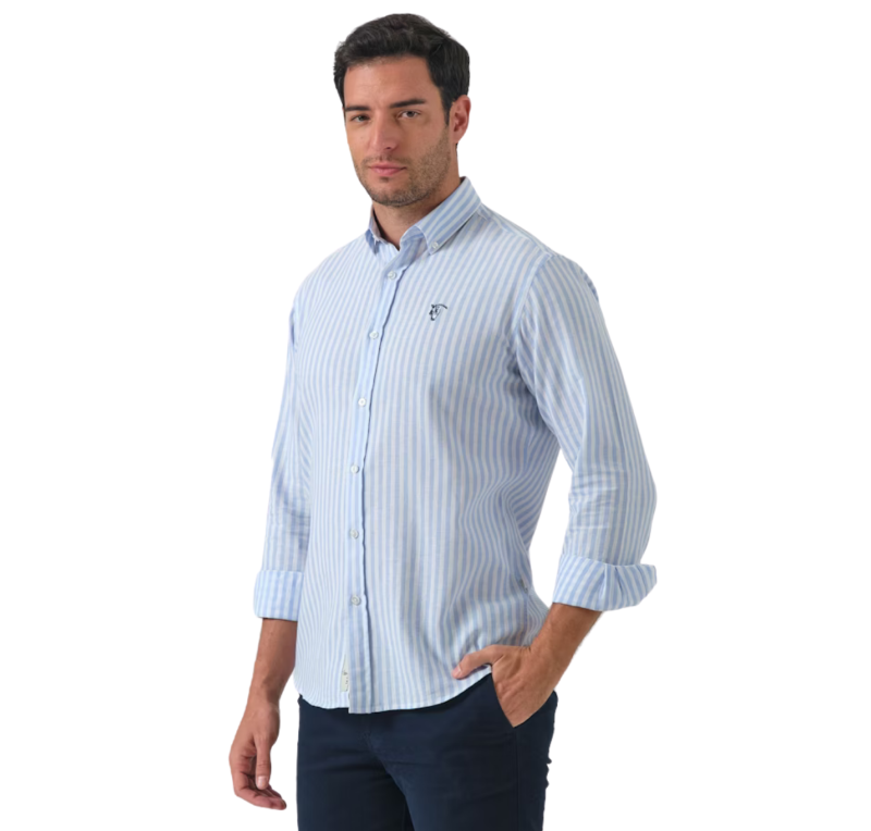 Camisa de rayas Novara | Celeste
