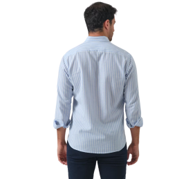 Camisa de rayas Novara | Celeste