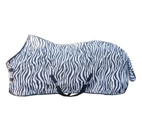 Manta anti moscas zebra con cinturón cruzado
