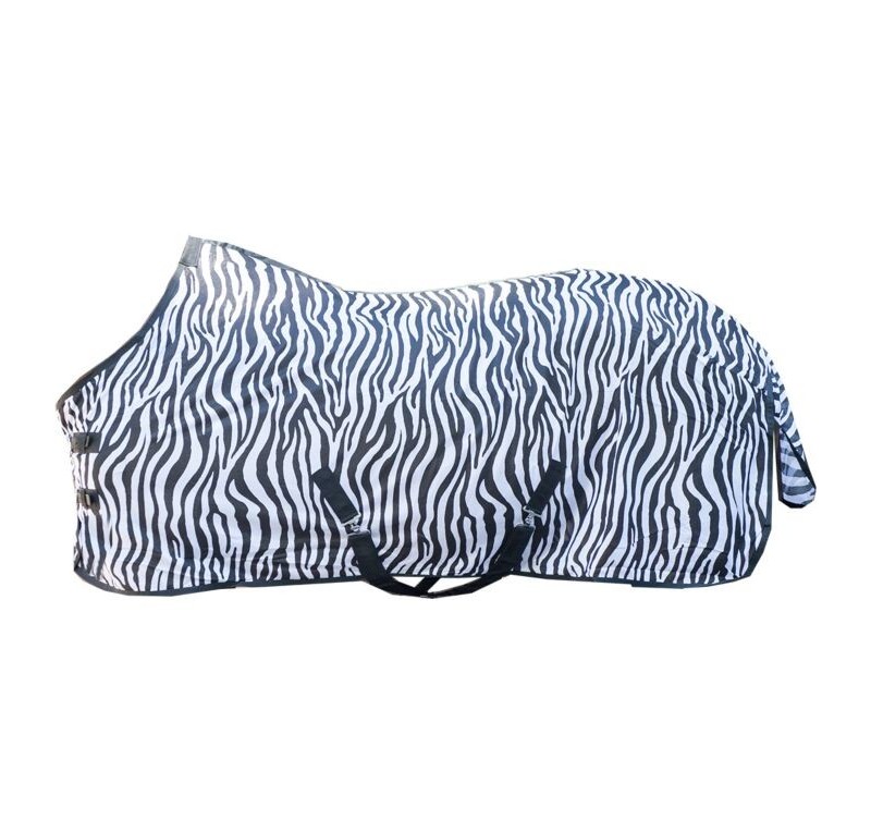 Manta anti moscas zebra con cinturón cruzado
