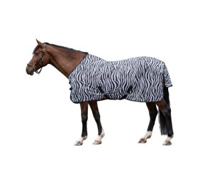 Manta anti moscas zebra con cinturón cruzado