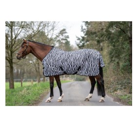 Manta anti moscas zebra con cinturón cruzado