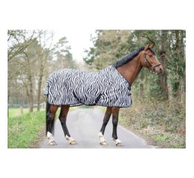 Manta anti moscas zebra con cinturón cruzado
