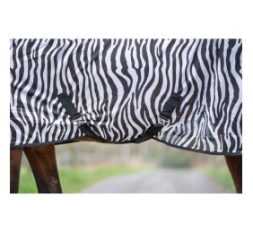 Manta anti moscas zebra con cinturón cruzado