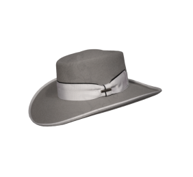 Sombrero gambler de lana 180 gr medio lazo | Plata