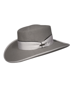 Sombrero gambler de lana 180 gr medio lazo | Plata