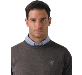 Jersey cuello de caja melange | Carbón