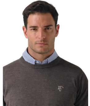 Jersey cuello de caja melange | Carbón