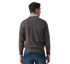 Jersey cuello de caja melange | Carbón