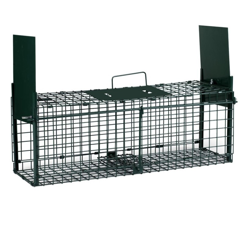 Trampa para roedores plegable con dos puertas