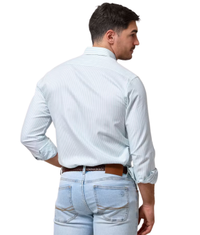 Camisa Oxford rayas La Garrocha | Azul celeste