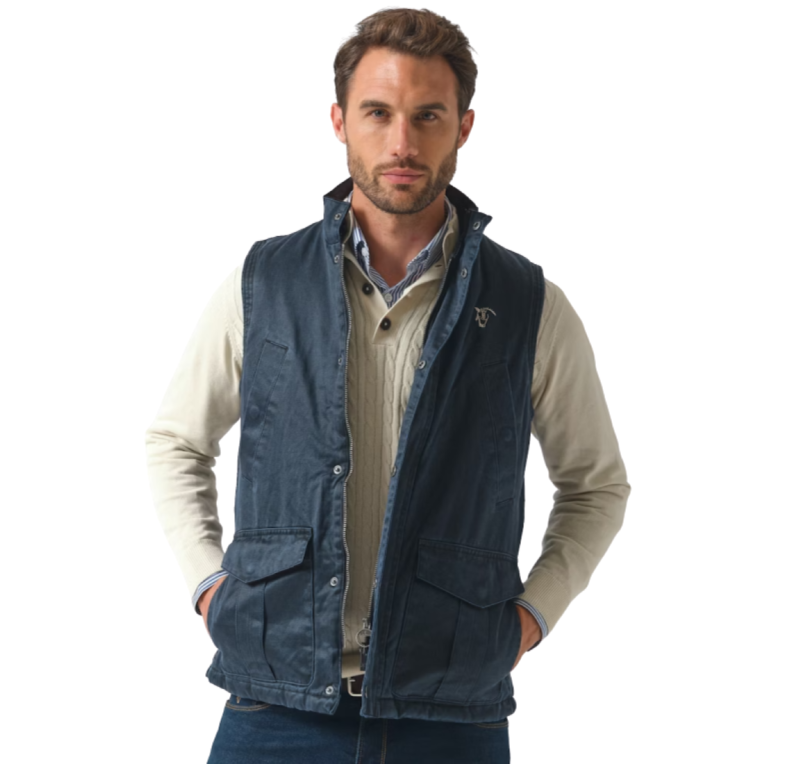 Chaleco efecto encerado | Marino