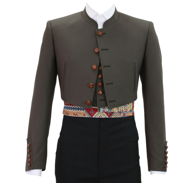 Chaqueta y chalequillo | Sarga | Verde caza