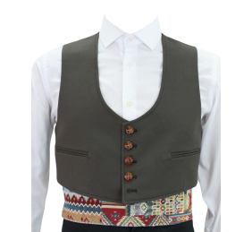 Chaqueta y chalequillo | Sarga | Verde caza