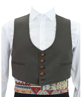 Chaqueta y chalequillo | Sarga | Verde caza