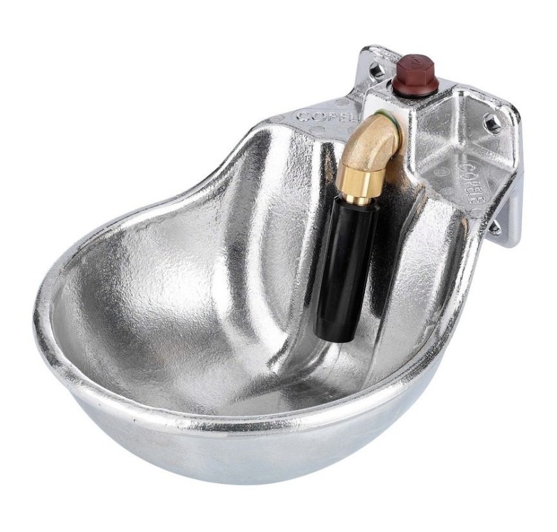 Bebedero con empujador de aluminio