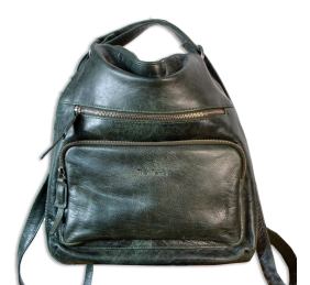 Mochila-bolso de cuero mod. OPE Color verde